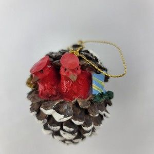 Won Woodland Pinecone Christmas Ornament Cardinal Bird Forest Snow Snowy